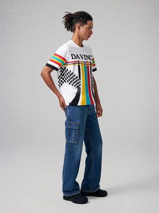 DV Symbol White Graphic Streetwear T-Shirt