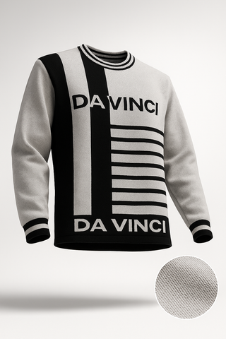 Da Vinci Oversized Knit Logo (a bold black-and-light grey)