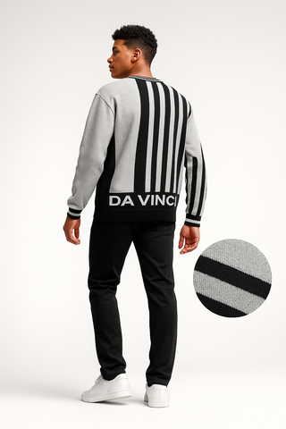Da Vinci Oversized Knit Logo (a bold black-and-light grey)