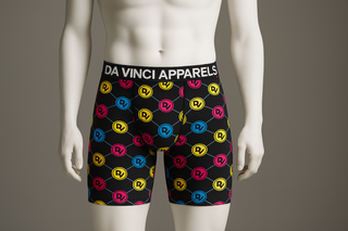 Da Vinci Apparels Black DV Logo Spandex Boxers